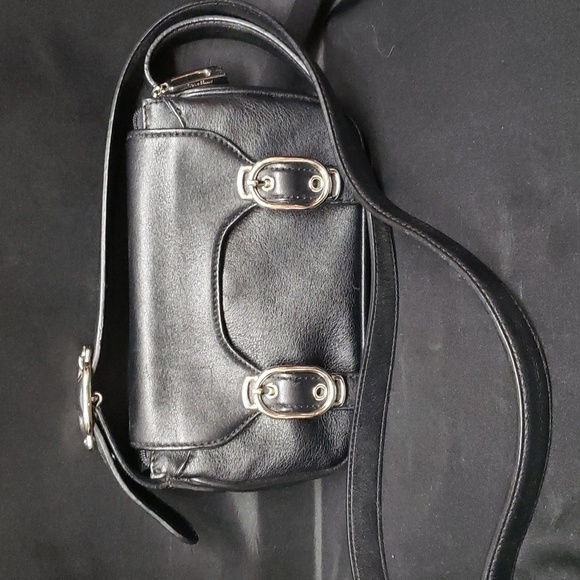 Cole Haan "Alexa" H04 Black Leather Equestrian Style Crossbody Bag - Picture 1 of 10